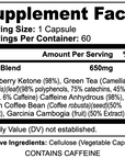 Keto‑5 – Ketosis Booster with Raspberry Ketones, Green Coffee & Garcinia