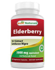 Best Naturals | Elderberry 5,000 mg (Immune Support) – 120 Veg Capsules
