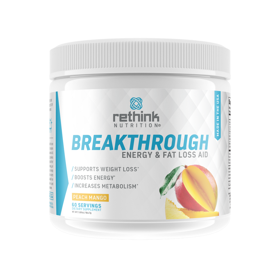 Breakthrough - Energy & Fat Loss Aid - 60 Servings, Peach Mango Flavor - Rethink Nutrition