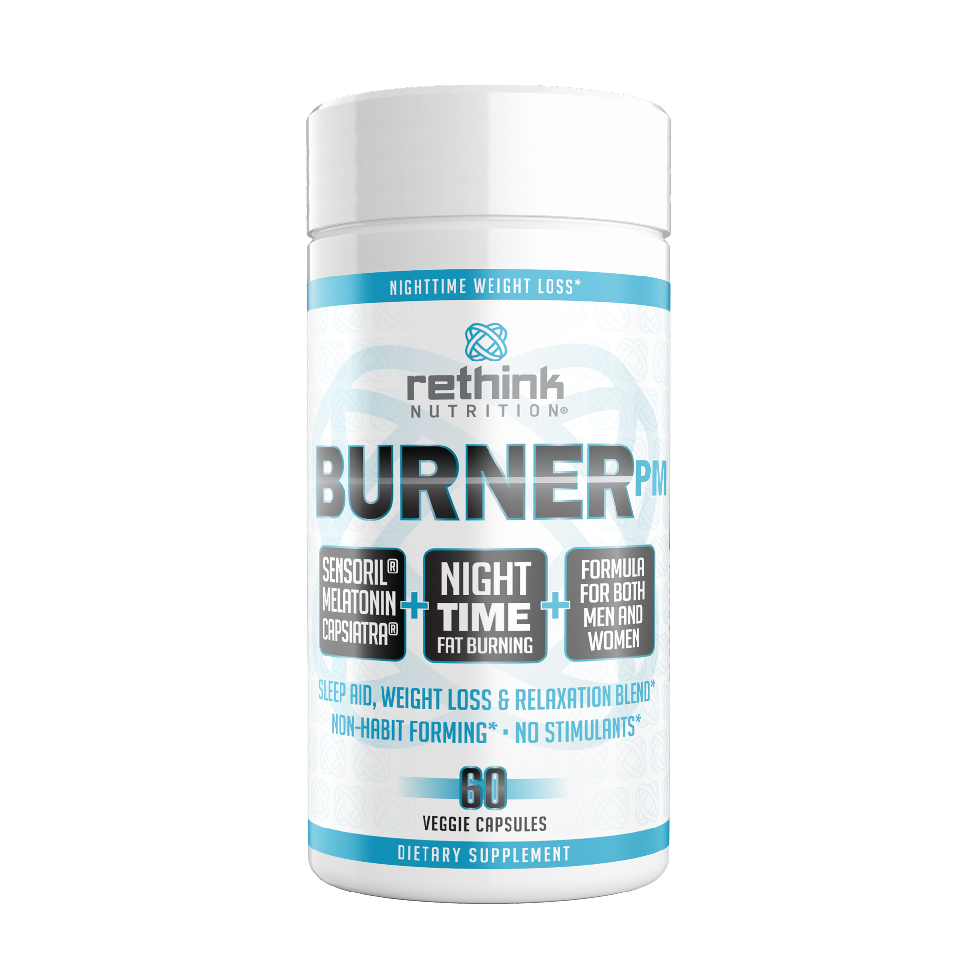 Burner PM - Nighttime Fat Loss, Sleep and Relaxation Formula, 60 Veggie Capsules - Rethink Nutrition