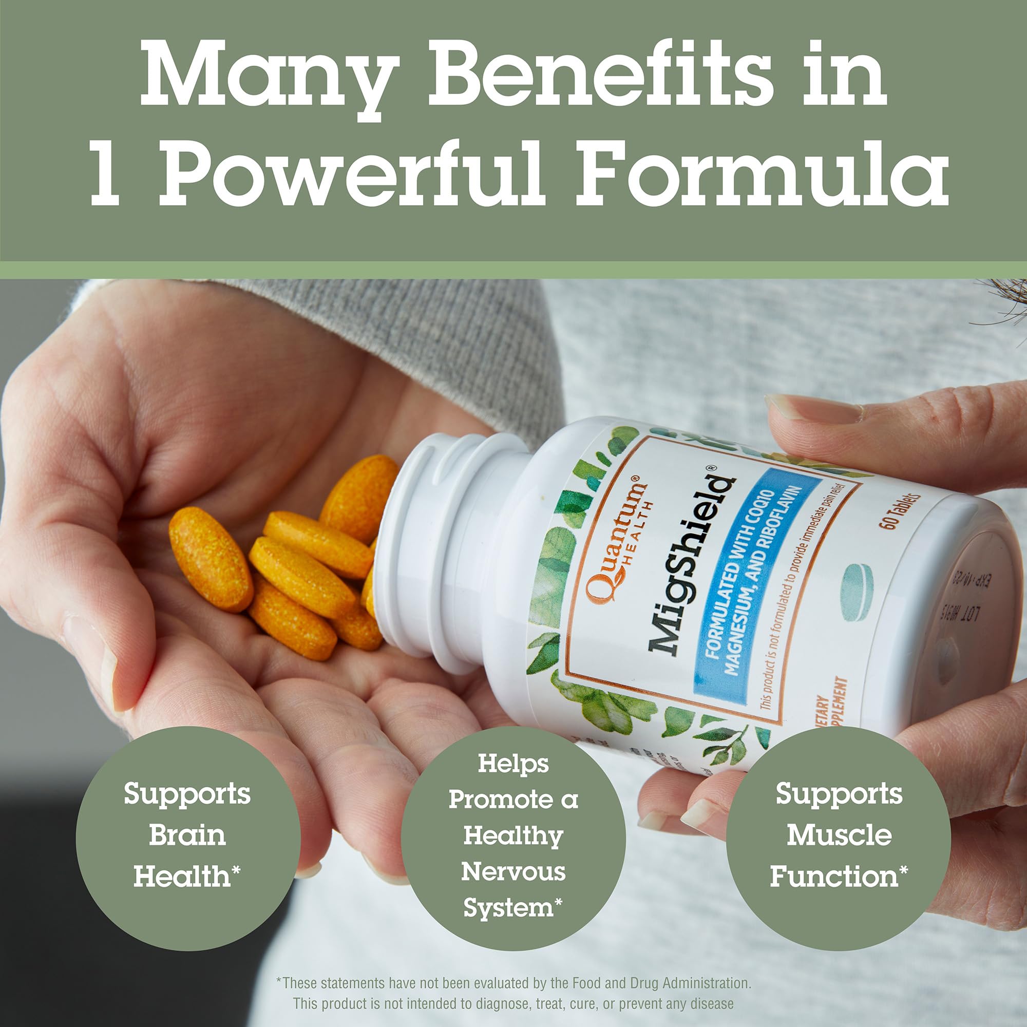Quantum Health MigShield Magnesium Supplements with Riboflavin & CoQ10, The Power of Magnesium in Easy-to-Take Tablets For Effective Results, 60 Tablets, 30-Day Supply - Rethink Nutrition