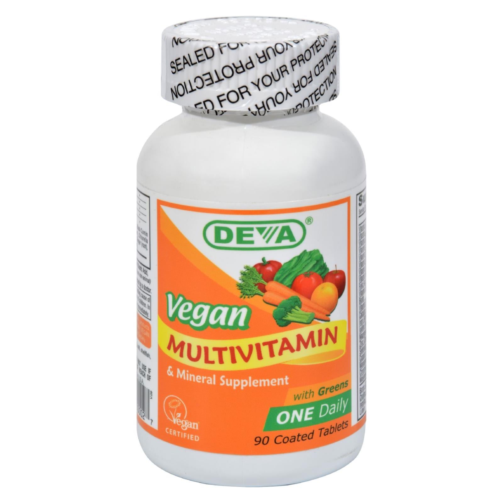 Deva Vegan Vitamins - Multivitamin and Mineral Supplement - 90 Coated Tablets - Rethink Nutrition