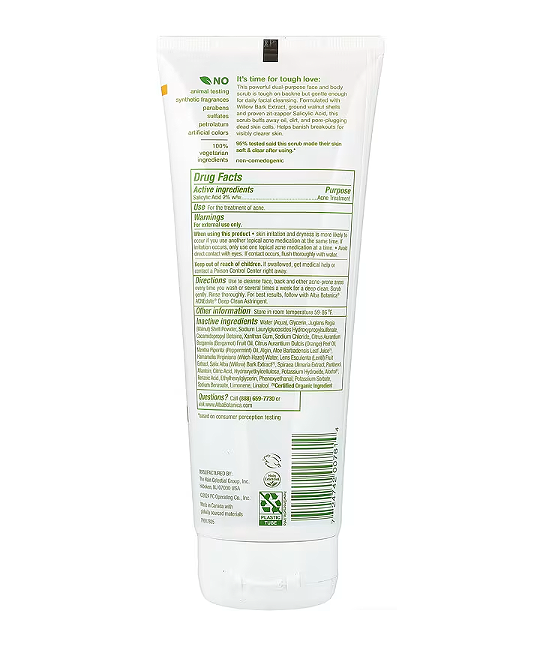 ALBA BOTANICA | Acne Dote Face &amp; Body Scrub (Exfoliating) – 8 oz