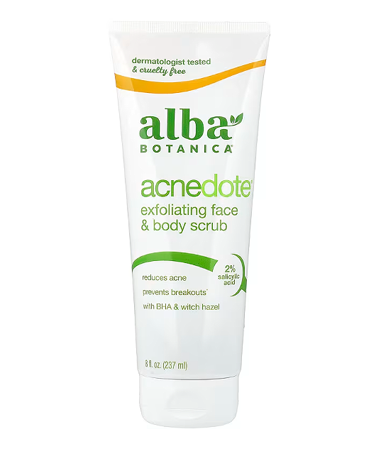 ALBA BOTANICA | Acne Dote Face &amp; Body Scrub (Exfoliating) – 8 oz