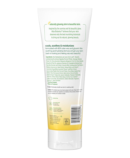 ALBA BOTANICA | After Sun Aloe Vera Gel (Skin Soothing Relief) – 8 oz