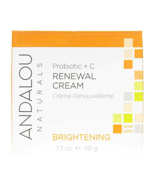 Andalou Naturals | Probiotic + C Renewal Cream (Brightening & Skin Renewal) – 1.7 oz - Rethink Nutrition