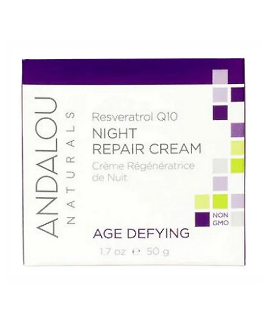 Andalou | Resveratrol Q10 Night Repair Cream (Anti-Aging & Renewal) – 1.7 oz - Rethink Nutrition