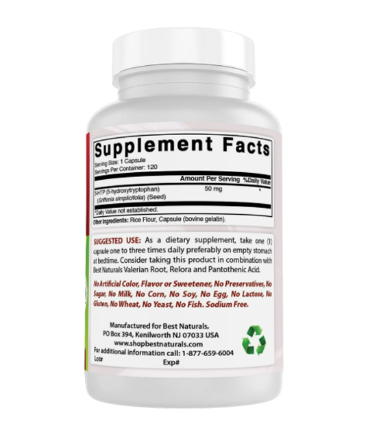 Best Naturals | 5-HTP 50 mg (Mood & Stress Support) – 120 ct - Rethink Nutrition