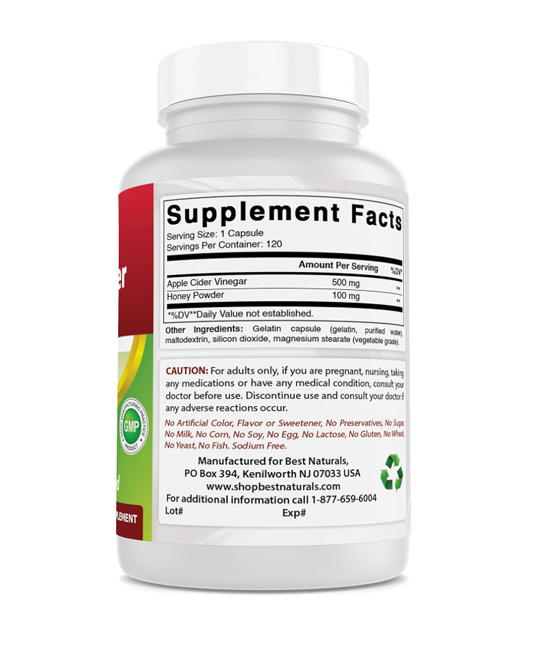 Best Naturals | Apple Cider Plus (Digestion & Metabolism Support) – 120 ct - Rethink Nutrition