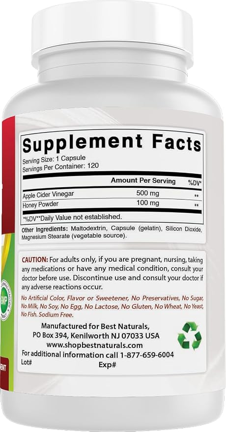 Best Naturals | Apple Cider Plus (Digestion &amp; Metabolism Support) – 120 ct