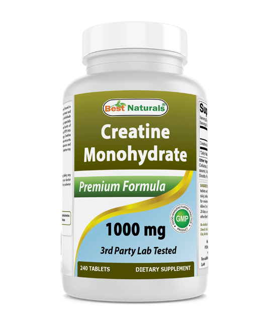Best Naturals | Creatine Monohydrate 1000 mg (Strength &amp; Recovery Support) – 240 Tablets