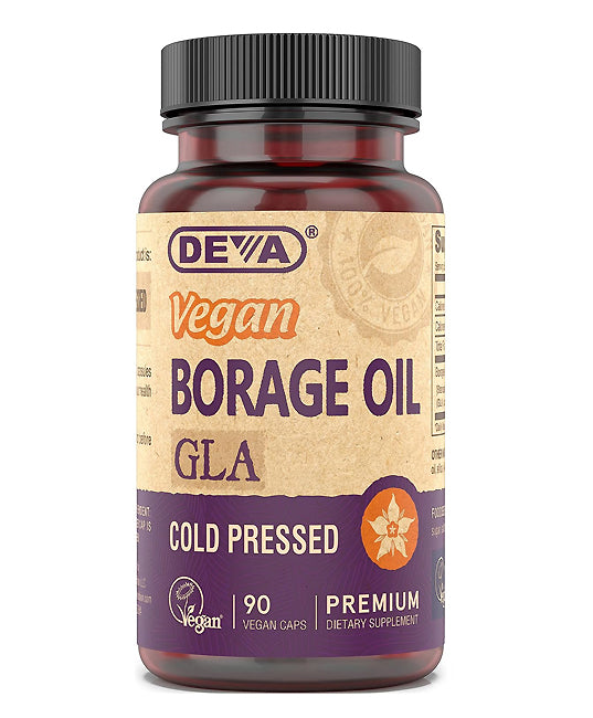 DEVA | Vegan Borage Oil 500 mg (Essential Fatty Acid Support) – 90 Capsules