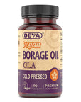 DEVA | Vegan Borage Oil 500 mg (Essential Fatty Acid Support) – 90 Capsules