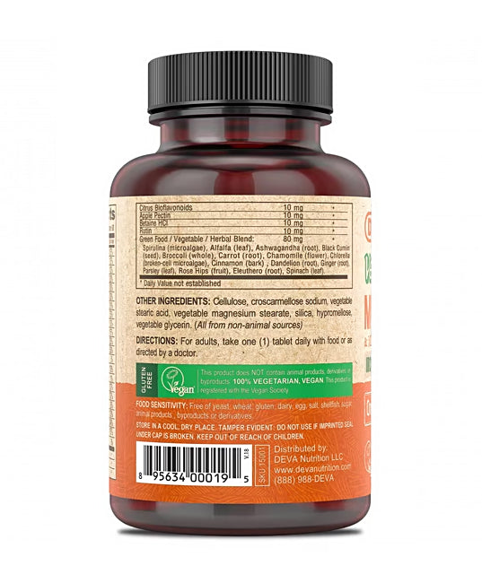 Deva Vegan Multivitamin + Minerals (Iron-Free) – 90 Tablets - Rethink Nutrition