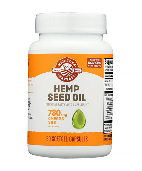 Manitoba Harvest | Hemp Seed Oil (Plant-Based Omega 3 &amp; 6 Support) – 60 Softgels - Rethink Nutrition