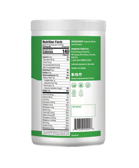 Manitoba Harvest, Hemp Protein Powder Max Fiber Organic 16 Oz - Rethink Nutrition