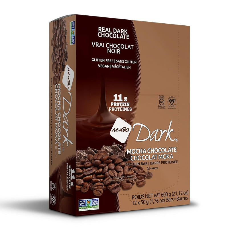 NuGo | Dark Mocha Chocolate Protein Bars – 12 Count - Rethink Nutrition
