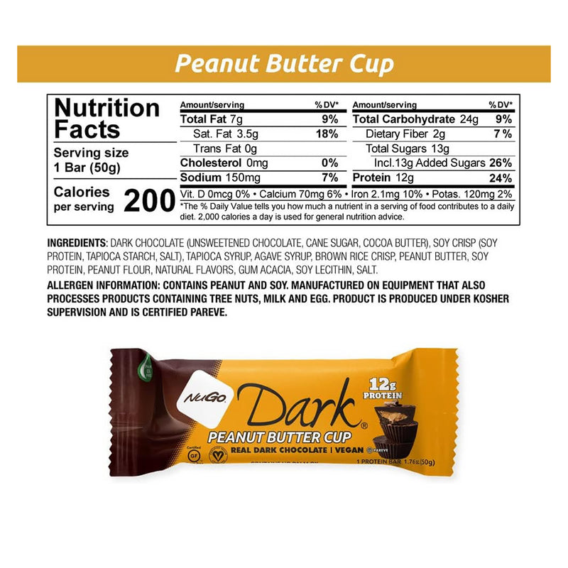 NuGo | Dark Peanut Butter Cup Protein Bars – 12 Count - Rethink Nutrition