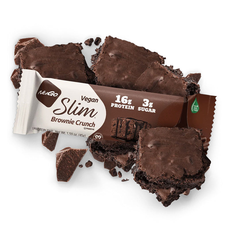NuGo | Slim Brownie Crunch Protein Bars – 12 Count - Rethink Nutrition
