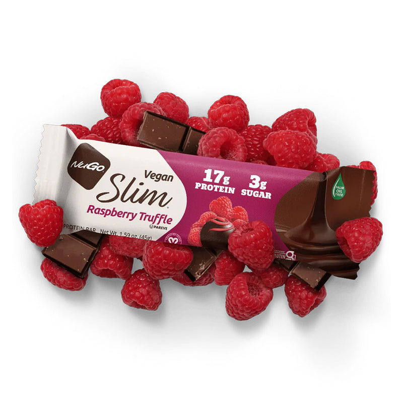 NuGo | Slim Raspberry Truffle Protein Bars – 12 Count - Rethink Nutrition