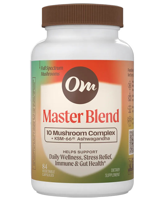 OM Mushroom | Master Blend Mushroom Capsules (Daily Wellness &amp; Immune Support) – 84 ct - Rethink Nutrition
