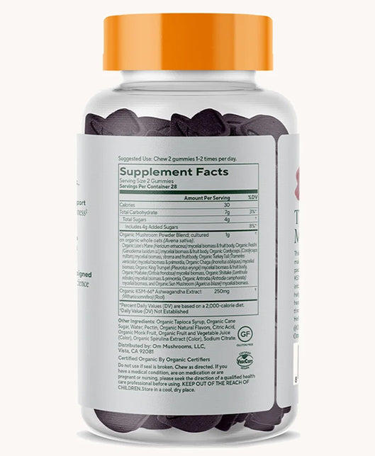 OM Mushroom | Master Blend Mushroom Gummies (Daily Wellness Support) – 56 ct - Rethink Nutrition