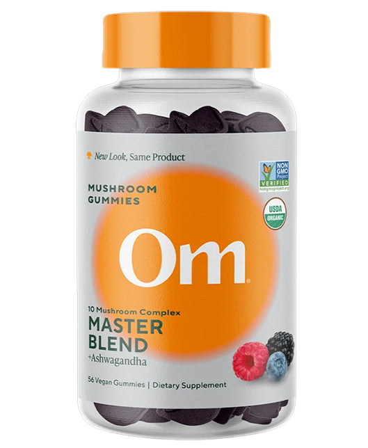 OM Mushroom | Master Blend Mushroom Gummies (Daily Wellness Support) – 56 ct - Rethink Nutrition