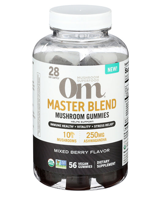 OM Mushroom | Master Blend Mushroom Gummies (Daily Wellness Support) – 56 ct - Rethink Nutrition