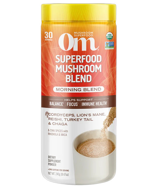 OM Mushroom | Morning Energy Blend (Energy &amp; Daily Performance) – 8.47 oz - Rethink Nutrition