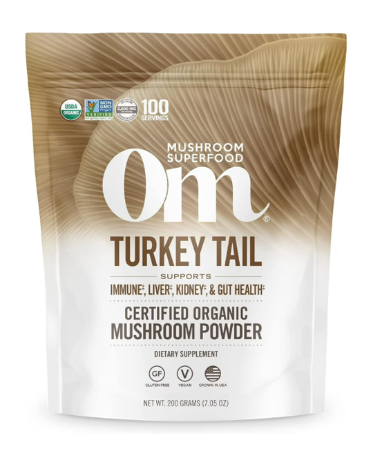 OM Mushroom | Turkey Tail Mushroom Powder (Immune & Gut Support) – 7.05 oz - Rethink Nutrition