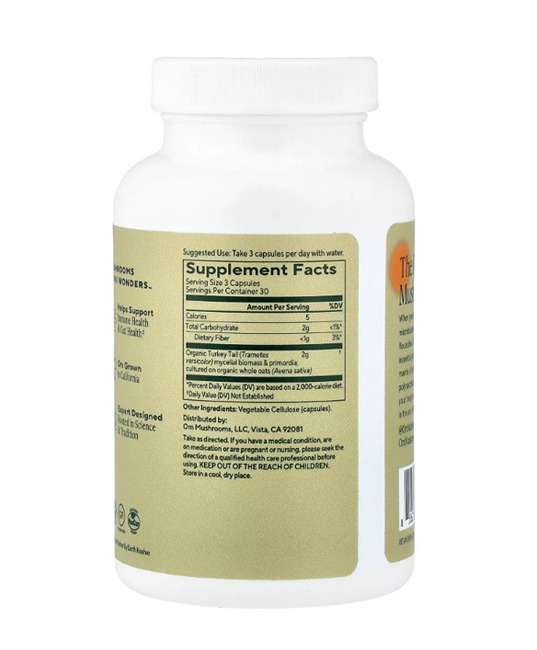 OM Mushroom | Turkey Tail Mushroom Capsules (Immune &amp; Gut Support) – 90 ct - Rethink Nutrition