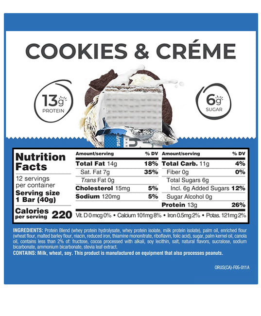 Power Crunch | Cookies &amp; Creme Protein Wafer Bars – 12 Count