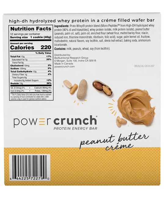 Power Crunch | Original Peanut Butter Cream Protein Wafer Bars – 12 Count