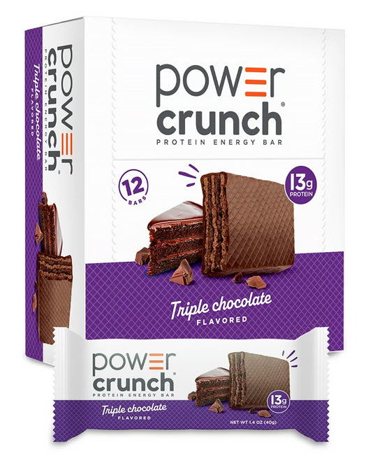 Power Crunch | Triple Chocolate Protein Wafer Bars – 12 Count