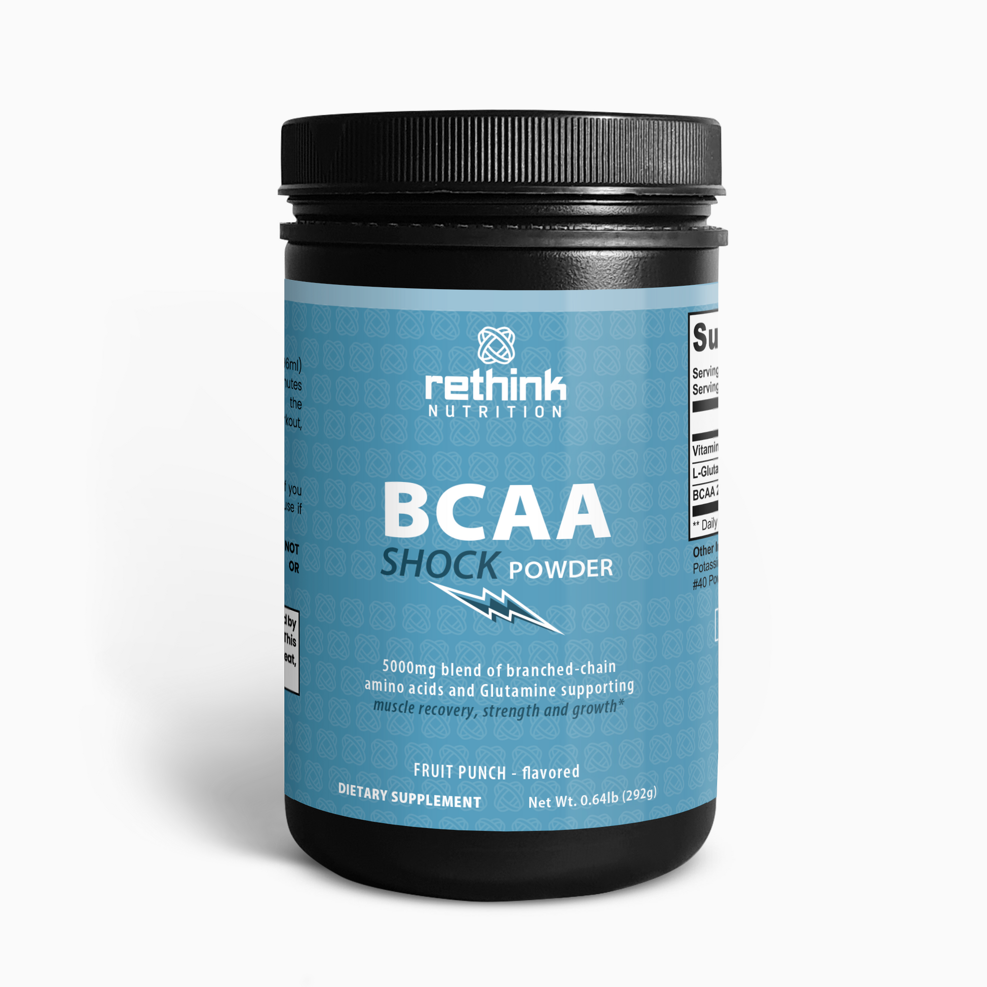 BCAA Shock Powder – Muscle Recovery & Endurance with Electrolytes | Fruit Punch Flavor - Rethink Nutrition