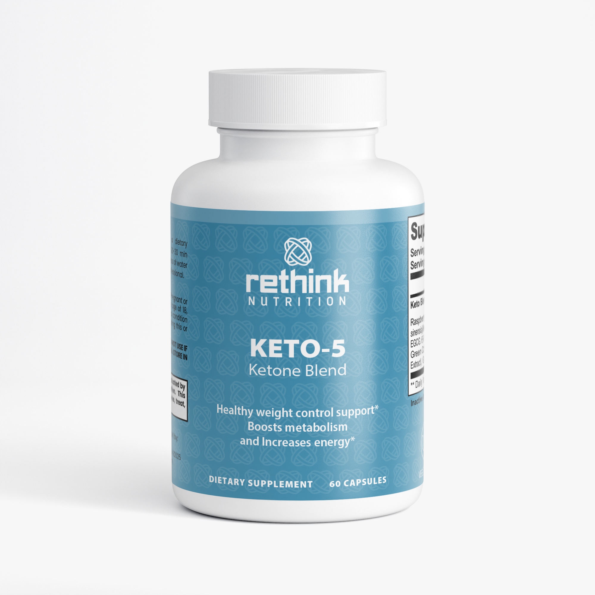 Keto‑5 – Ketosis Booster with Raspberry Ketones, Green Coffee & Garcinia - Rethink Nutrition