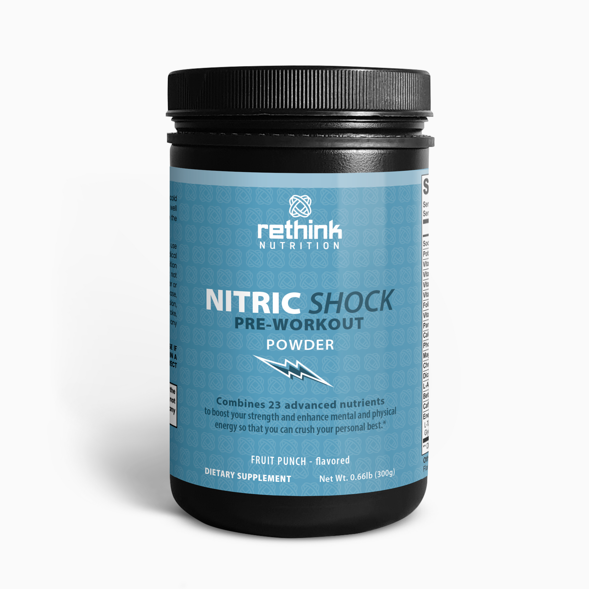 Nitric Shock Pre-Workout – Energy, Focus & Pump Formula | Fruit Punch Flavor - Rethink Nutrition