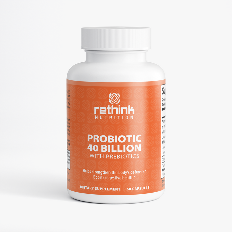 Probiotic 40 Billion w/ Prebiotics – Gut & Immune Support | Rethink Nutrition - Rethink Nutrition