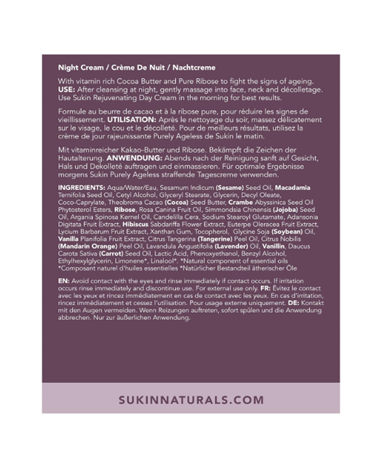 Sukin | Purely Ageless Restorative Night Cream (Firming &amp; Smoother-Looking Skin) – 4.06 oz - Rethink Nutrition