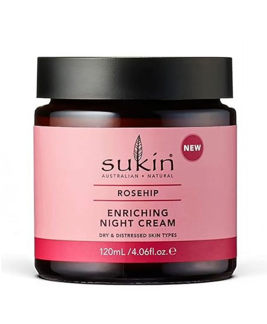 Sukin | Rose Hip Enriching Night Cream (Overnight Repair & Hydration) – 4.06 oz - Rethink Nutrition