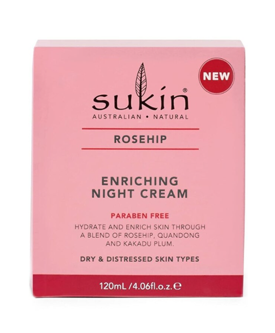Sukin | Rose Hip Enriching Night Cream (Overnight Repair & Hydration) – 4.06 oz - Rethink Nutrition