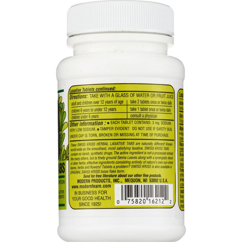 Swiss Kriss | Herbal Laxative Tablets (Occasional Constipation Relief) – 120 ct