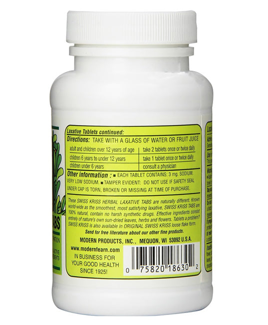 Swiss Kriss | Herbal Laxative Tablets (Occasional Constipation Relief) – 250 ct