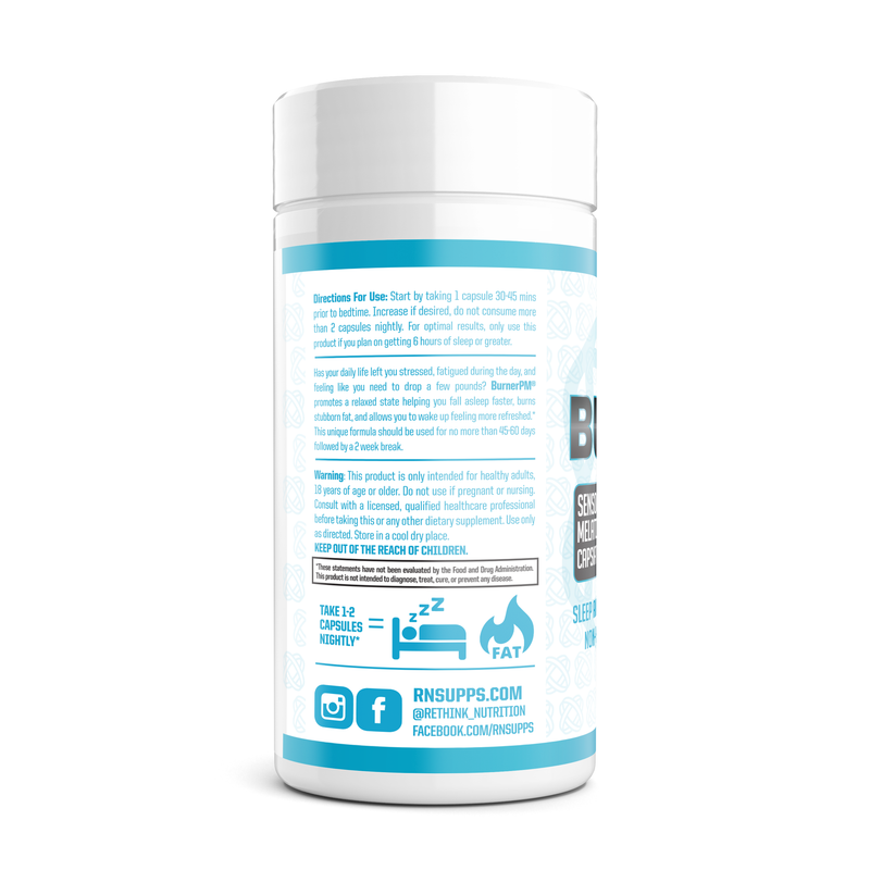 Burner PM - Nighttime Fat Loss, Sleep and Relaxation Formula, 60 Veggie Capsules - Rethink Nutrition