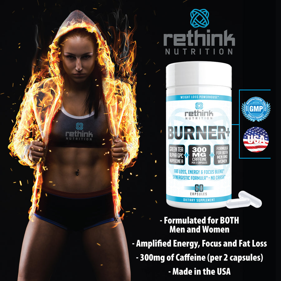 Burner+ - Energy, Focus & Fat Loss Formula, 60 Capsules - Rethink Nutrition